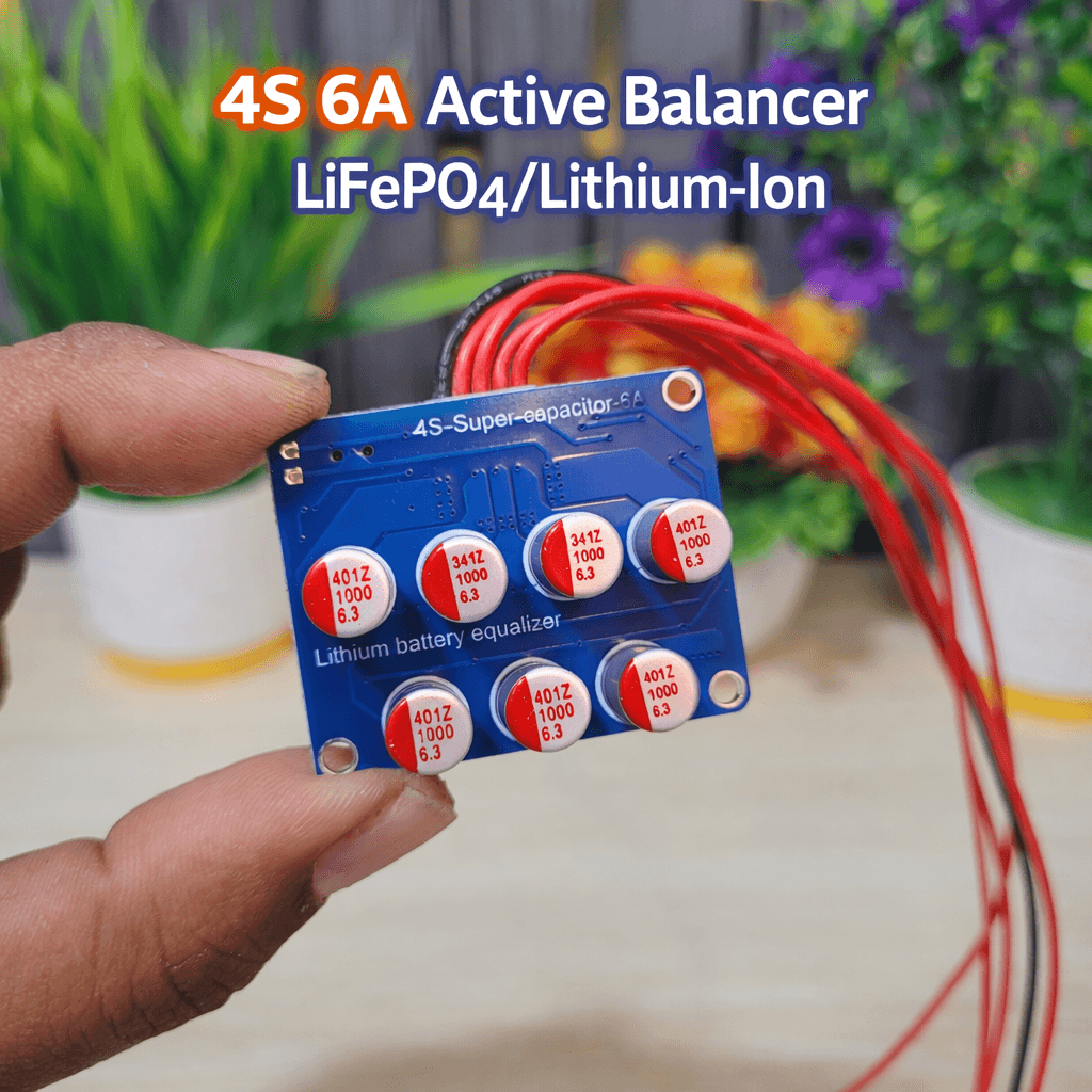4S 6A Active Balancer for LiFePO4 and Lithium-Ion Battery Packs with Super Capacitor Energy Transfer