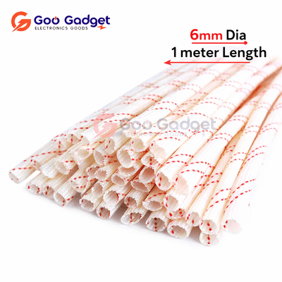 6mm Fiberglass Sleeving High Temperature Insulated Glass Fiber Tube 1 Meter_img_0