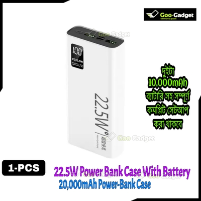 Super-Fast Charging Power Bank 20000mAh – PD 22.5W | Dual USB + Type-C | Bidirectional Fast Charging | Black & White_img_1