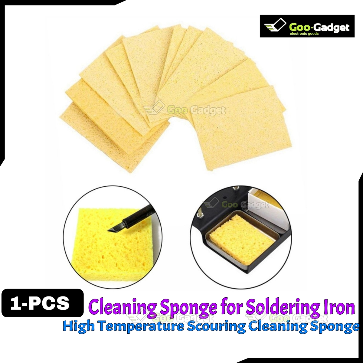 Soldering Iron Cleaning Sponge - High Temperature, Yellow Color S0212