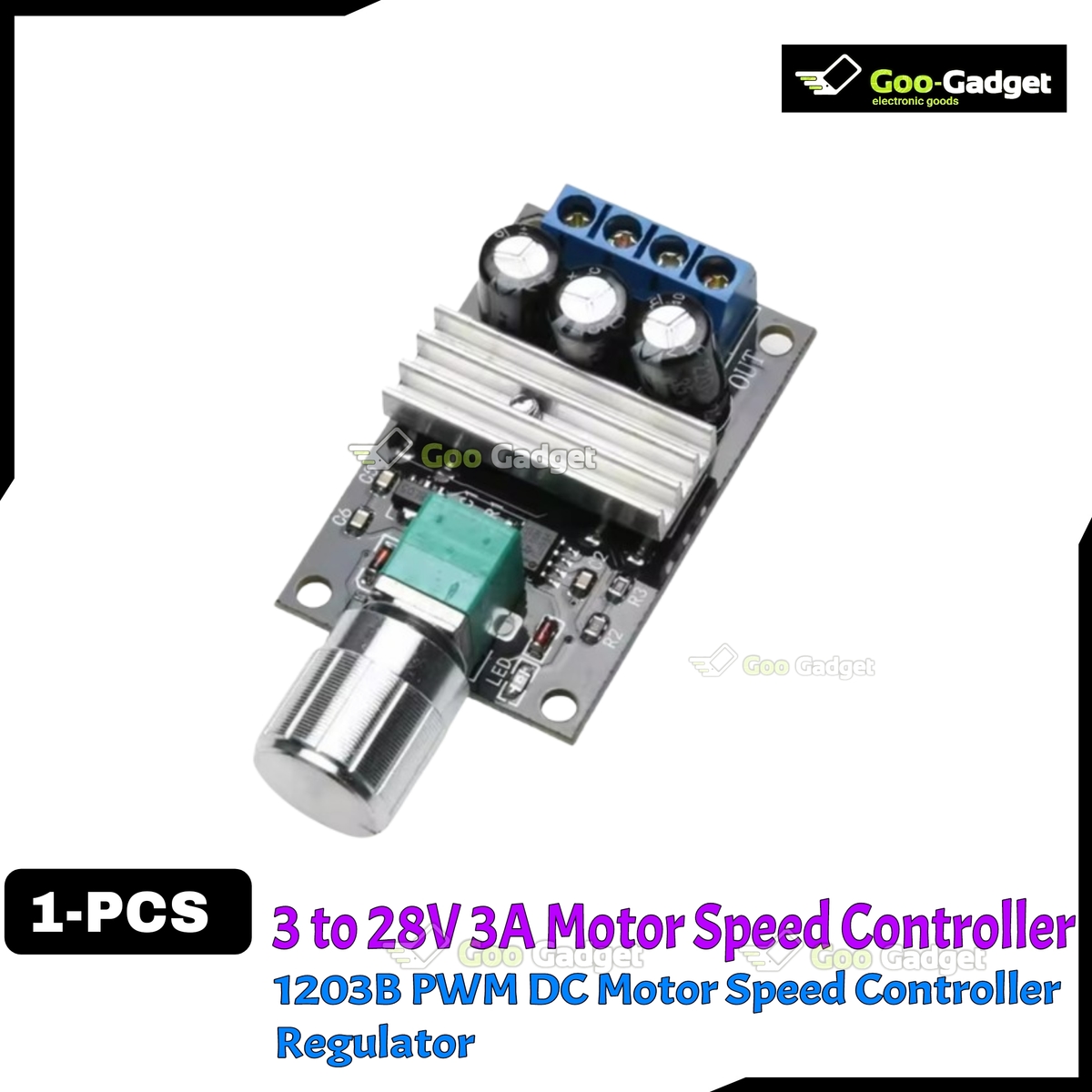 DC 80W PWM Motor Speed Controller | DC Motor Speed Regulator, 3A Motor Speed Controller, Adjustable Motor Speed Module, PWM Motor Driver S0303