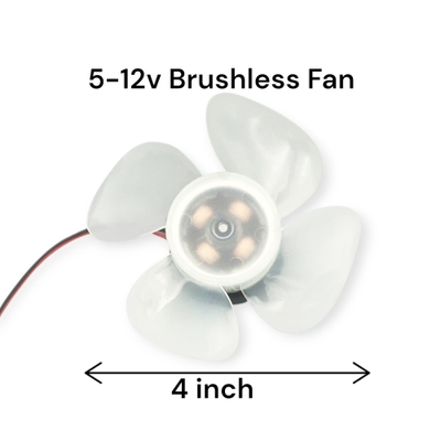 DC 5-12V Brushless Motor with 3 Leaves Clear Plastic Fan Blade for 4-Inch Pedestal/Table Fan_img_0