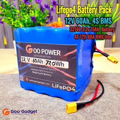 12V 60Ah LiFePO4 Battery Pack with 4S 100A BMS_img_0
