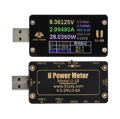 DC 4-25V 1.77 Inch Multi Function USB Voltage Current Meter Power Tester QC/PD Protocol Simulator Fast Charging Tester 6.5A_img_0