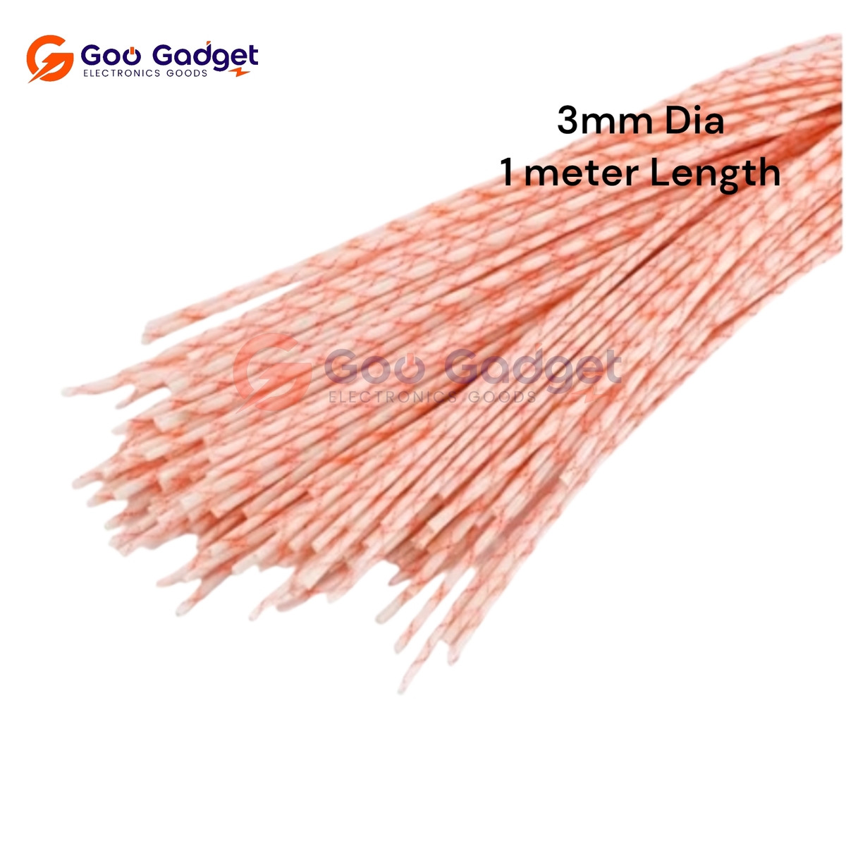 3mm Fiberglass Sleeving | High-Temperature Insulated Glass Fiber Tube | 1 Meter Heat-Resistant Cable Protection