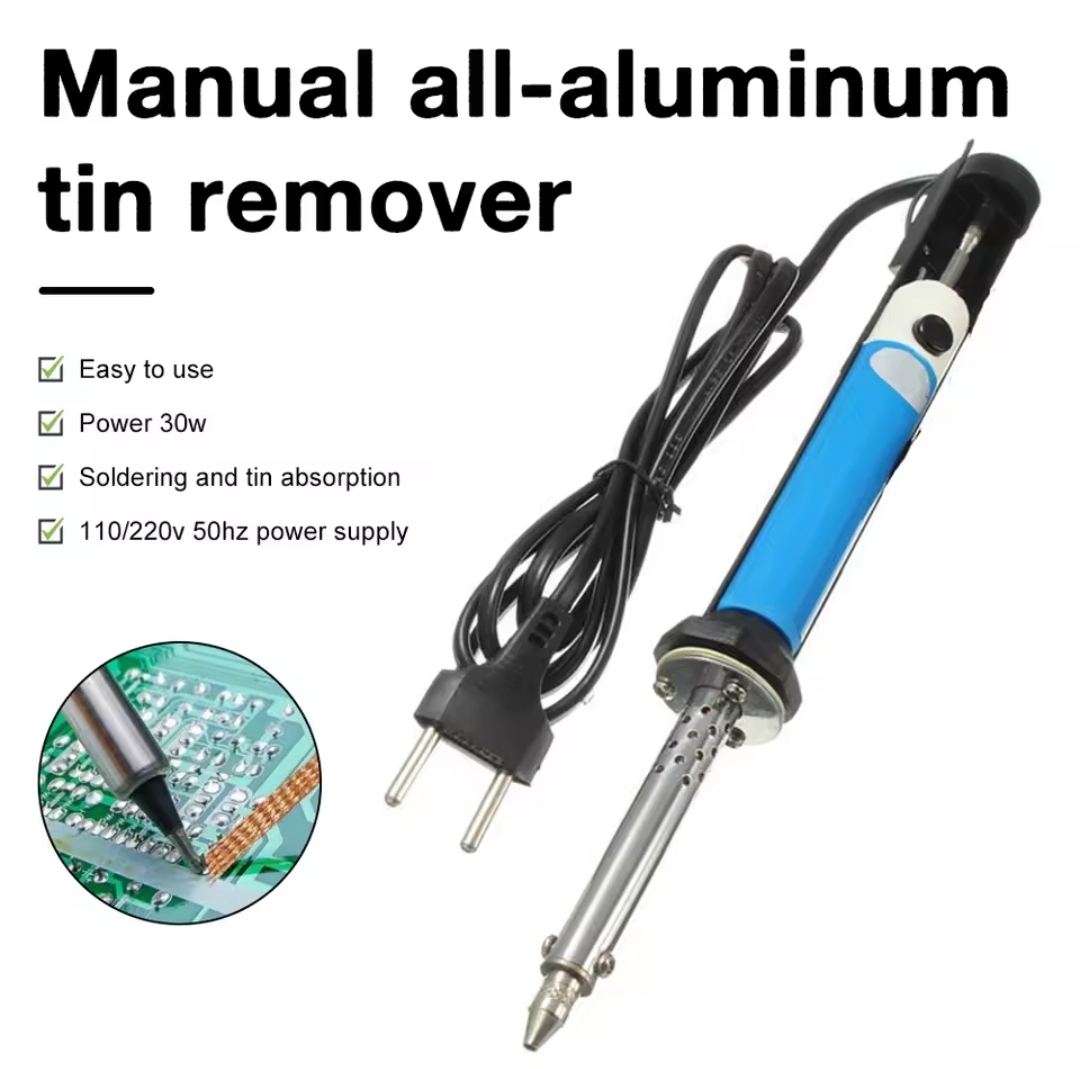 30W 2-in-1 Handheld Electric Soldering Iron & Desoldering Set | 110V/220V | High Quality Welding Vacuum Pump Tool (UK Plug)