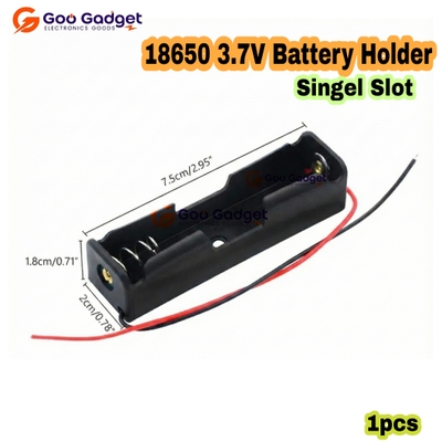 1S 18650 Battery Holder Case | 1 Slot 3.7V Lithium-Ion Battery Box with 6-Inch Wire Leads for DIY Projects_img_0