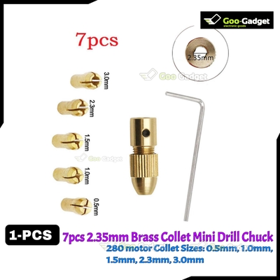 7pcs Brass Collet Mini Drill Chuck Set – 2.35mm Shaft Adapter for 280 Motor_img_0