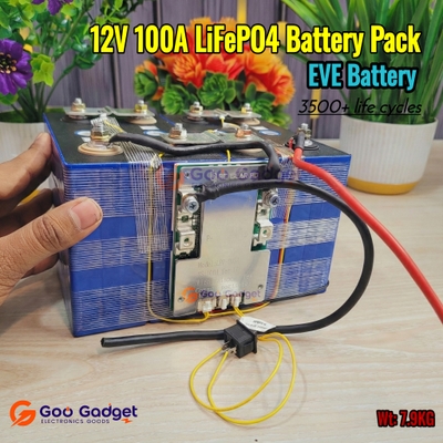 12V 100Ah LiFePO4 Battery Pack | EVE Grade-A Cells | 4S 100A BMS | 3500+ Life Cycles | Heavy-Duty Power Pack_img_0