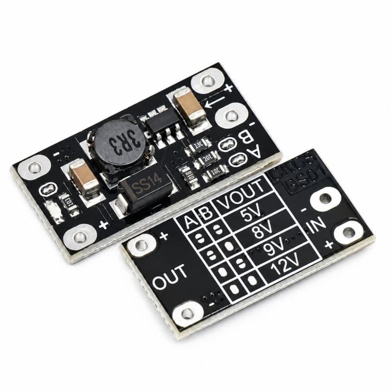 DC-DC Step-Up Converter Mini UPS Module 3.7V to 9V/12V 2A