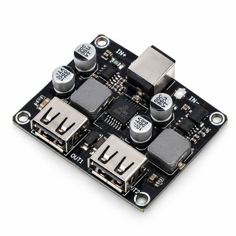 2 USB QC3.0 QC2.0 DC-DC Buck Converter 3V-12V Fast Charging Module