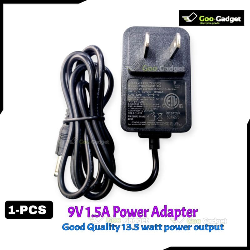 9V 1.5A Universal AC to DC Adapter 13.5W Power Supply for Electronics