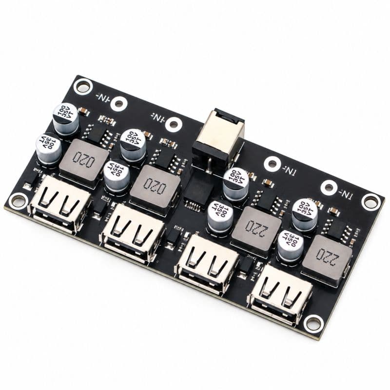 4-Port QC3.0 USB DC-DC Buck Converter 6V-32V 3A Fast Charging Module