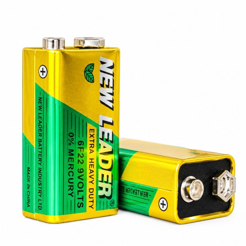 Leader 6F22 9V Zinc-Carbon Battery with Snap Connector