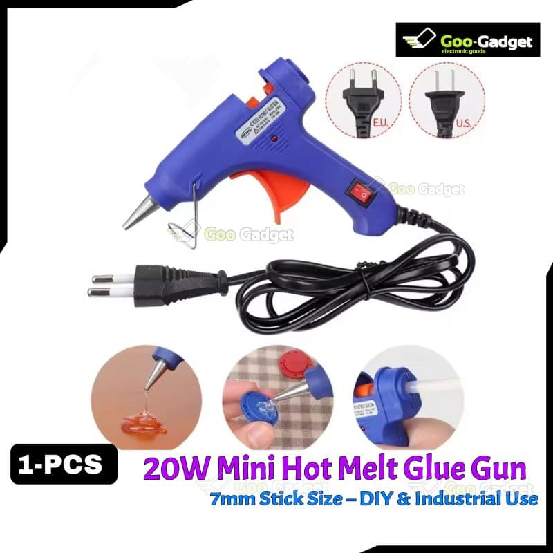 20W 7mm Mini Hot Melt Glue Gun for DIY & Craft Projects