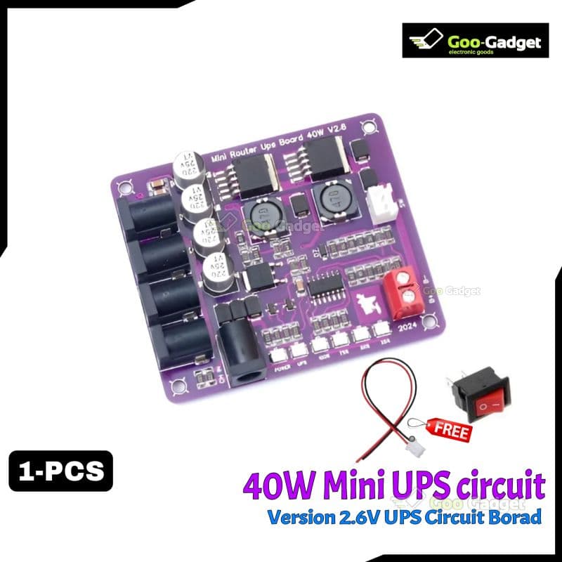40W Mini Router UPS Board 12V 9V 5V Multi-Output with Battery Indicator
