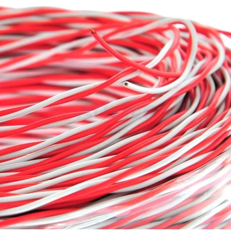 1 Yards 14/76 PVC Insulated Flexible Copper Wire 0.75 sqmm Red & White