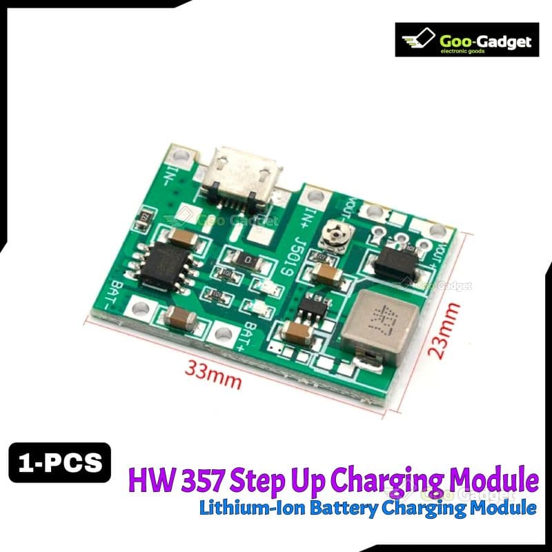 HW 357 Adjustable Step-Up Module 3.7V to 5V/9V 2A for 18650 Battery
