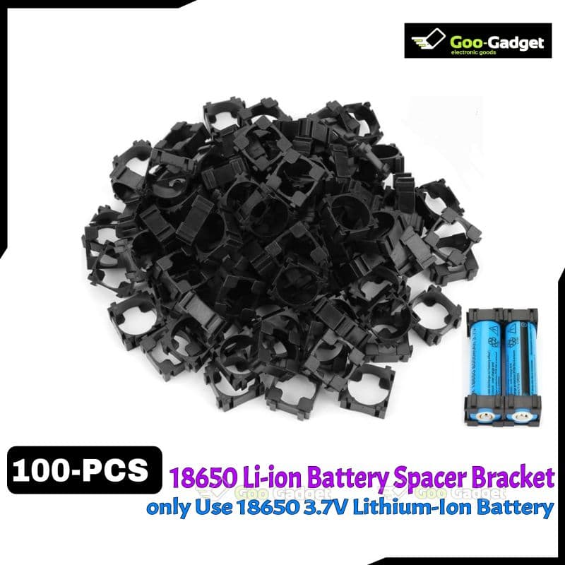 100-Pcs 18650 Li-Ion Battery Spacer Bracket Holder | Single-Cell Plastic Spacer