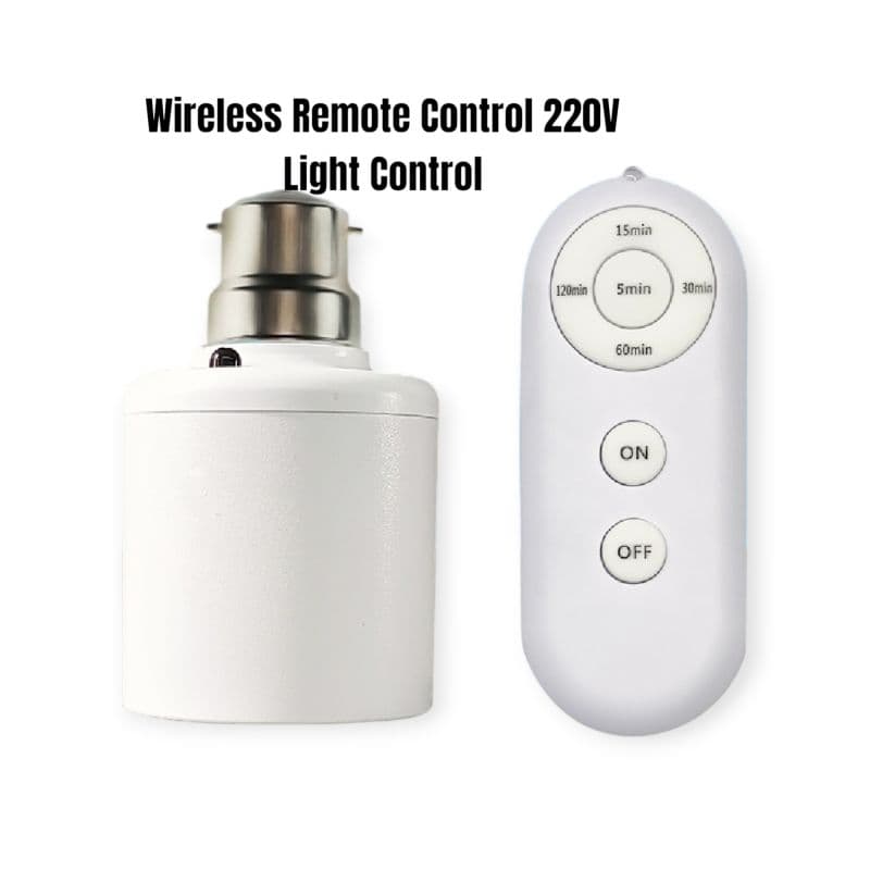 B22 to E27 Smart Lamp Socket Converter | Wireless Remote & Timer