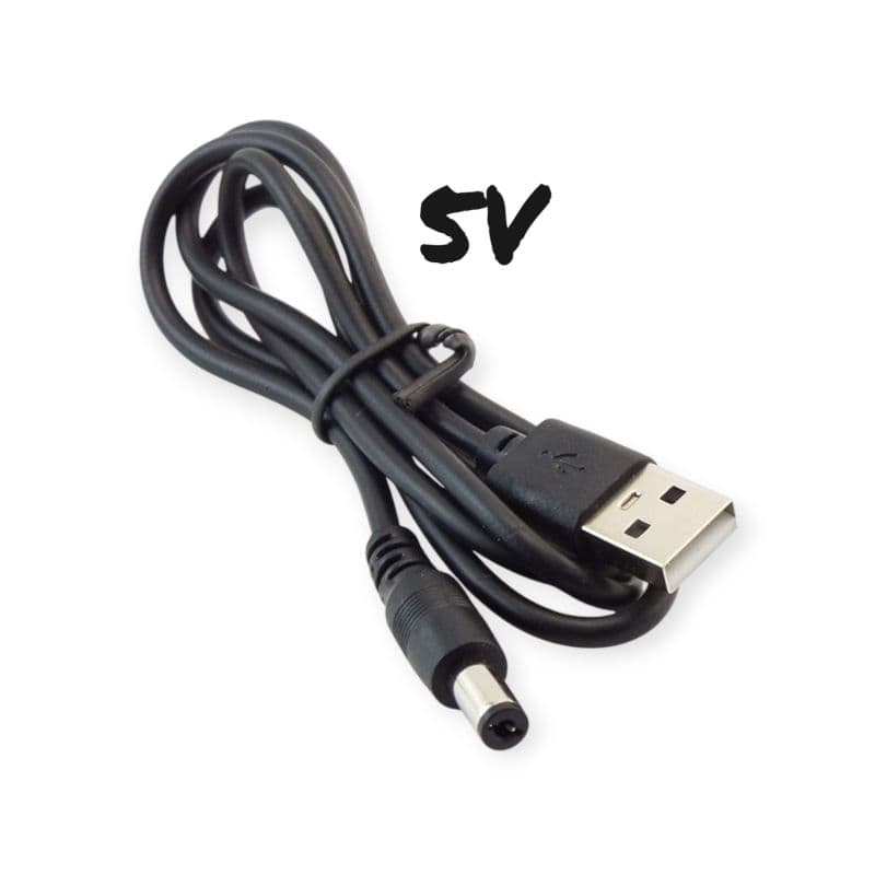 45USB to 5.5mm x 2.1mm DC 5V 2A Barrel Jack Power Cable 60cm