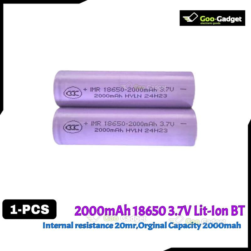 2000mAh 18650 3.7V IMR Rechargeable Li-Ion Battery