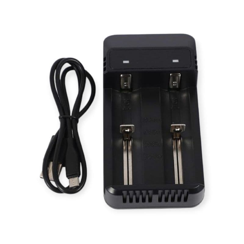 2-Slot USB Li-Ion Battery Charger for 32650 26650 21700 18650 16340