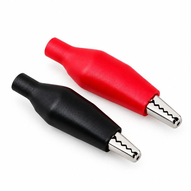 2-Pcs 28mm Mini Alligator Testing Clips Soft Plastic Coated