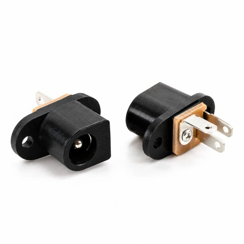 5.5×2.1mm DC Female Power Jack Socket 2-Pin Panel Mount Connector