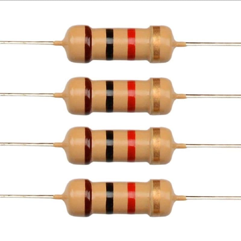 20PCS 1K Ohm Carbon Film Resistor 1/4W 5% Fixed Resistor