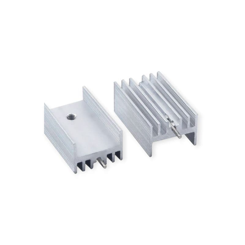TO-220 Aluminum Heat Sink 20x15x10mm Silver Anodized for IC MOSFET & Regulator