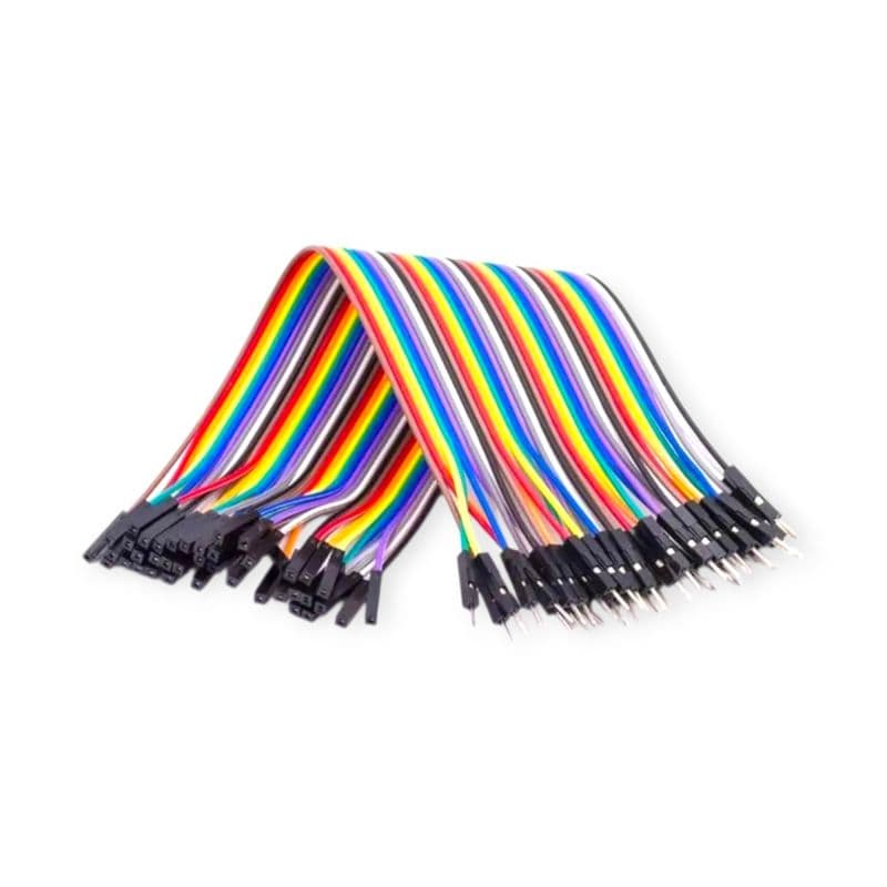10pcs Male to Female Dupont Jumper Wires | 20cm Multi-Color Ribbon Cable for Arduino, ESP32 & Raspberry Pi