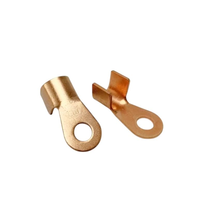 1 Pair Pure Copper Cable Lug | 2.2cm Heavy-Duty Crimp Terminal with 0.7cm Inner Diameter for DC Power Cables