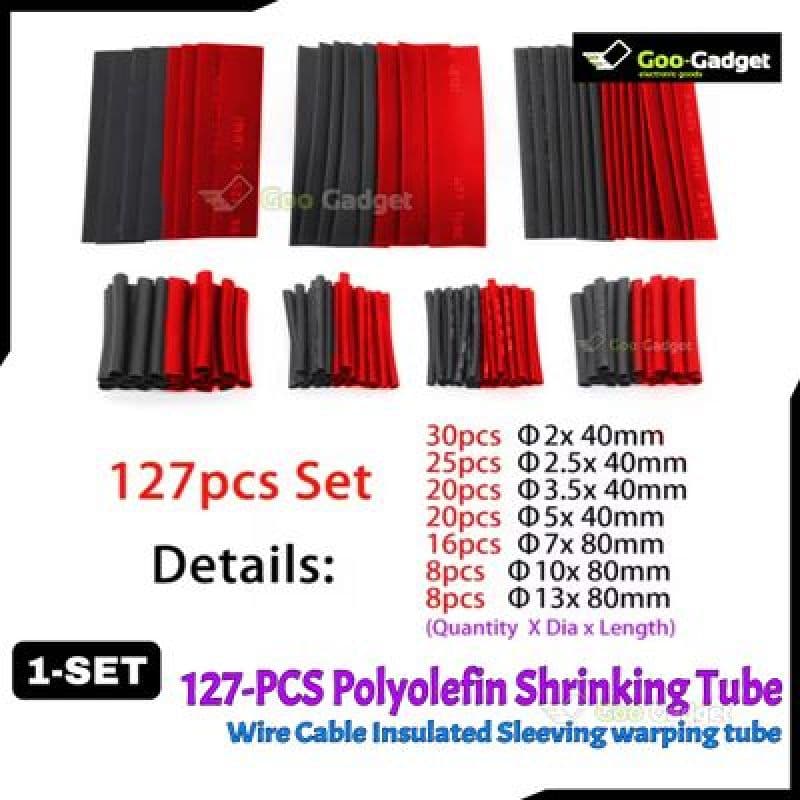 127PCS Heat Shrink Tube Kit | 2:1 Polyolefin Insulation Sleeves Assorted Sizes