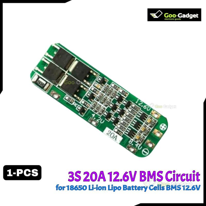 3S 20A 12V Li-ion BMS Board | 18650 Lithium Battery Protection & Charging Module