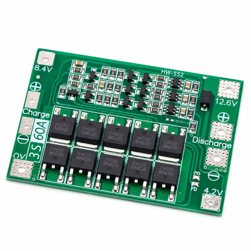 3S 60A Li-ion BMS Board | 12.6V Lithium Battery Protection & Charging Module