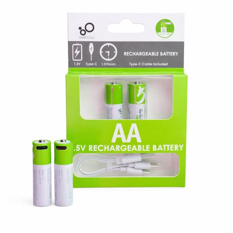 2PCS AA 1.5V Type-C Rechargeable Lithium Battery with Charging Cable