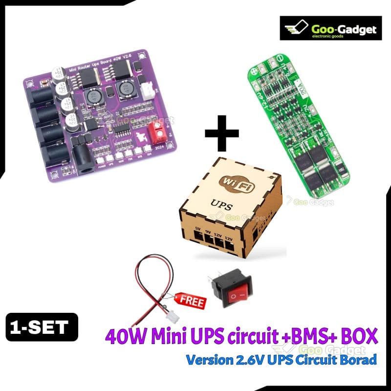40W Mini UPS Board 3S 20A Balance BMS with 12.6V Li-Ion Battery Charger