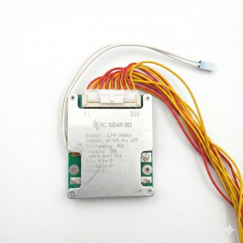 4S–16S LiFePO4 Smart BMS 40A Discharge 20A Charge with Balance Protection