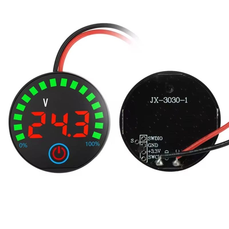 DC 7–55V Digital Battery Voltage & Capacity Level Meter with Alarm Function