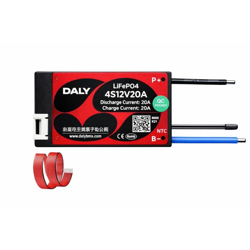 4S 12V 20A DALY LiFePO4 Battery Management System with NTC Sensor