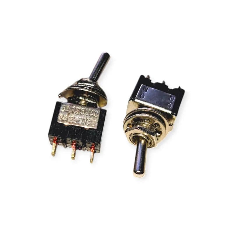 3 Pin Mini Metal Toggle Switch SPDT ON-OFF-ON 6A 125V AC 3A 250V AC