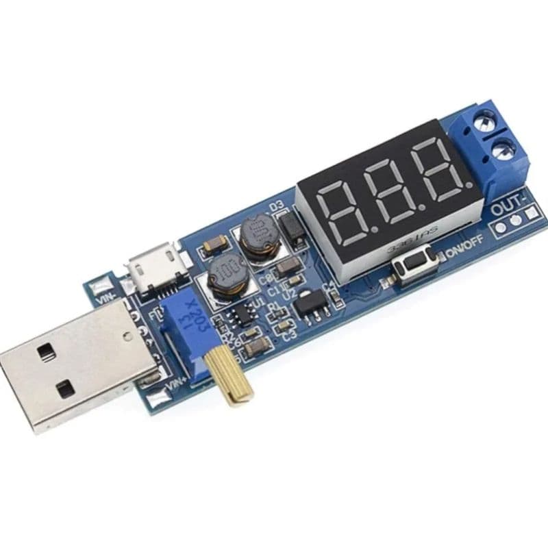 USB Buck Boost Converter 5V to 1.2V–24V Adjustable Step-Up Step-Down Module Type-B USB
