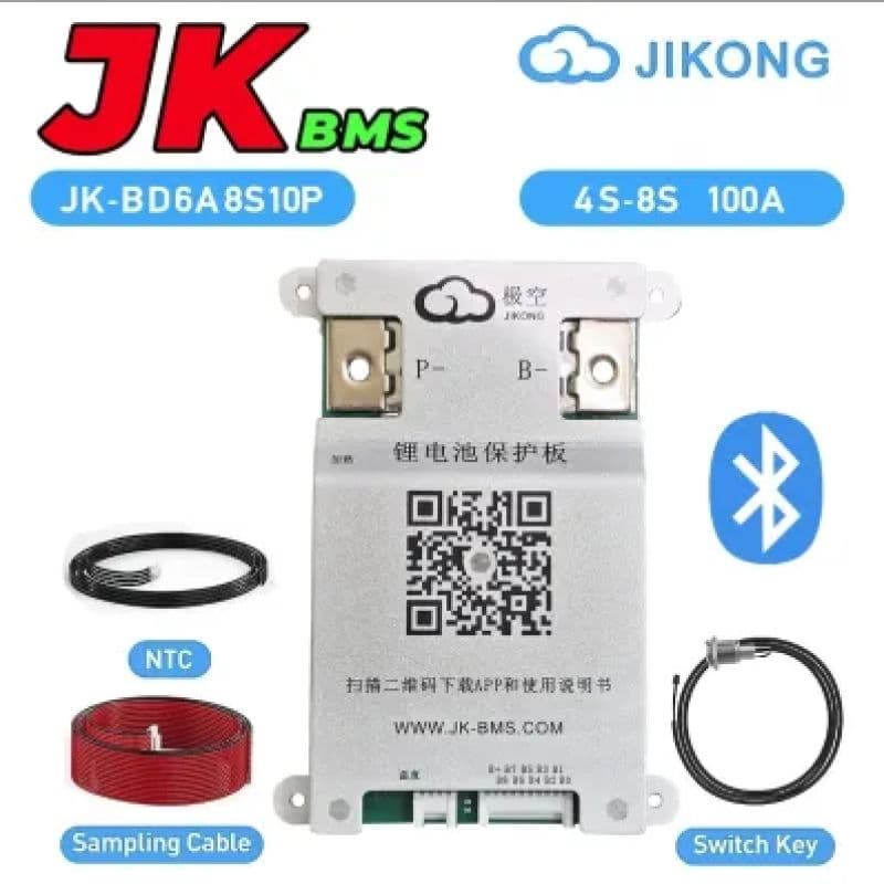 JK Smart 4S–8S 100A–200A Active Balance BMS 0.6A for Lithium LiFePO4 LTO  BD6A8S10P
