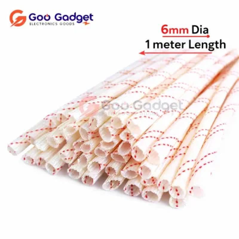 6mm Fiberglass Sleeving High-Temperature Insulation Glass Fiber Tube 1 Meter