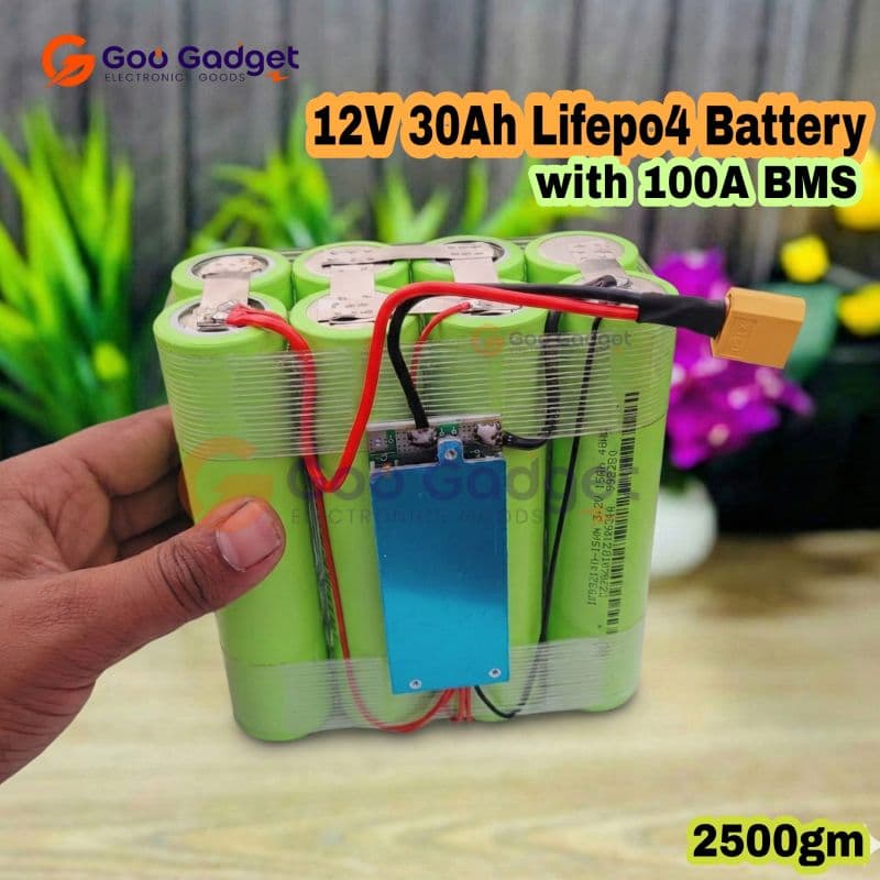 12V 30Ah LiFePO4 Battery Pack 4S2P with 100A Balanced BMS