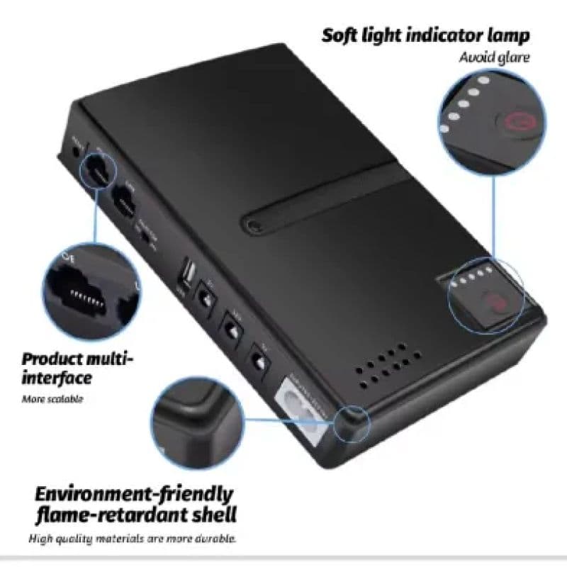 Mini UPS 1018L 18W 5V 9V 12V with 15V/24V POE Output for Router & CCTV