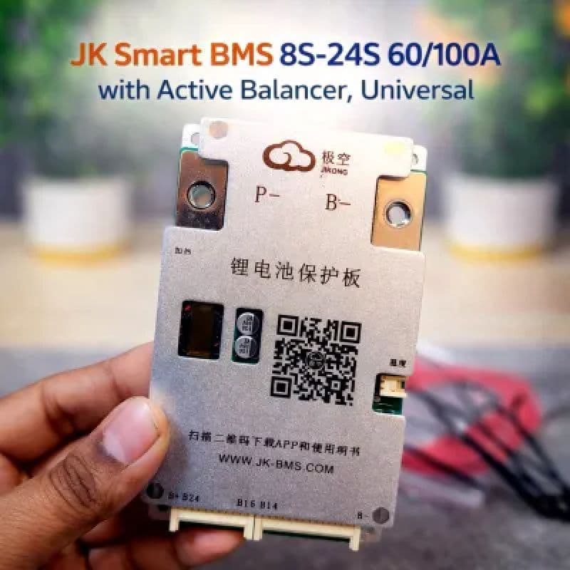 8S–24S JK Smart Active Balance BMS | 60A/100A Bluetooth Li-ion & LiFePO4 BMS
