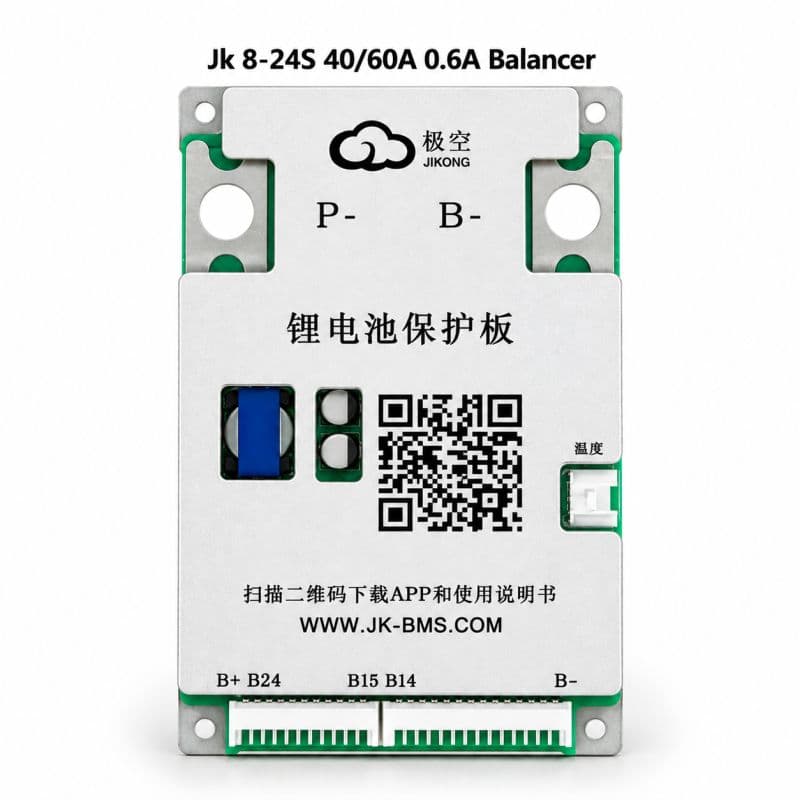 8S–24S JK Smart BMS | 40A/60A Bluetooth Active Balancer for Li-ion & LiFePO4 Battery