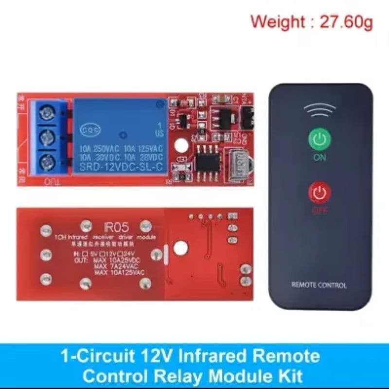 12V Wireless IR Relay Switch Module | Infrared Remote Control Relay Board